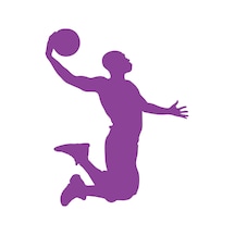 Basketbol Oynayan Adam Araba Sticker 17x17 Cm Mor