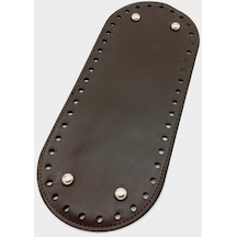 Angel Çanta Aksesuar Suni Deri Kahverengi 30x12 Cm Oval Çanta Tabanı Gümüş Aparatlı