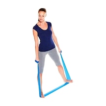 120x15 Cm Pilates Bandı, Mavi, Orta Sertlik, Uzun Direnç Lastiği Çok Renkli