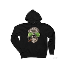 Kuru Kafa Marijuana Siyah Kapşonlu Sweatshirt Hoodie Siyah