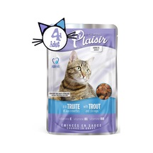 Plaisir 100Gr Pouch Alabalık&amp;Karidesli Yaş Kedi Maması 4Adet