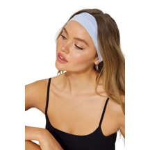 Saç Bandı Pamuk Kadın Bandana Spor Kafa Bandı Headband Buz Mavisi