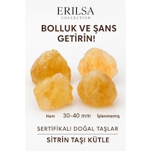 Sertifikalı Ham İşlenmemiş İri Boy Sitrin Taşı Kütle El Taşı Bo