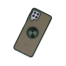 Bezos Samsung Galaxy A22 Uyumlu Kılıf Montreal Yüzüklü Silikon Kapak - Yeşil Bty