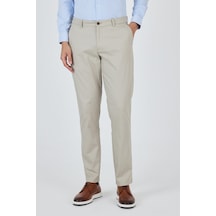 İmza Taş Rengi Gabardin Yan Cep Düz Paça Comfort Fit Pamuklu Casual Chino Pantolon 1003250121 Taş