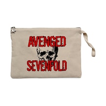 Avenged Sevenfold Skull Krem Clutch Cüzdan / El Çantası Krem