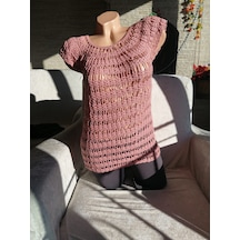 El Örgüsü Bayan Bluz Açık Pembe