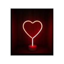 Estetik Neon Işıklı Kalp Masa Gece Lambası Pil Ve Usb Diğer