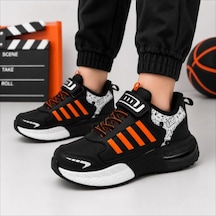 Black Flex Grafiti Çocuk Sneaker Ayakkabı Siyah Oranj 31-35 2651 Sıyah