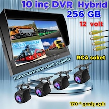 Hybrid Dvr 10'' Ekran 4 Ad 170'' Balık Gözü Lens Geniş Açı Kamera