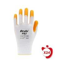 Beybi PN7 Sarı Polyester Örme Nitril İş Eldiveni 10 Beden 24 Çift