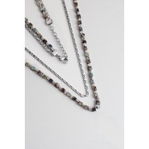 So Chic Jasper Taşlı 55 Cm Çelik Çoklu Erkek Kolye So Chic Jasper Taşlı 55 Cm Çelik Çoklu Erkek Kolye