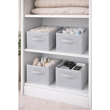 Tr Ordena 4'lü Gri Dolap İçi Düzenleyici Katlanabilir Organizer, 45x24x20 Cm Genel