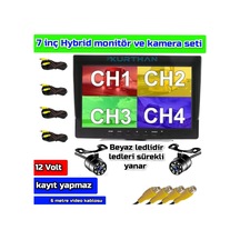 7'' Monitör + 2 Adet Beyaz Ledli Kelebek Kamera Kayıtsız 12 Volt