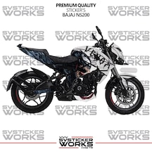 Bajaj Ns200 Kaplama Sticker Venom Design Motor Kaplama Modeli Hazır Kit Tüm Modeller Uyumlu Siyah