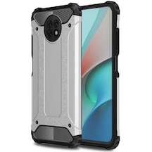 Kilifone - Xiaomi Uyumlu Redmi Note 9t - Kılıf Çift Katman Zırh Tank Crash Military Kapak - Gri