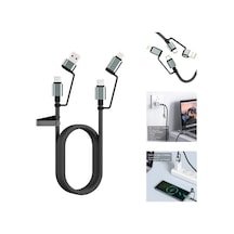 4 Ü 1 Arada 100w Akıllı Tasarım Yüksek Dayanıklılık Çoklu Uyumlu Örgülü Hızlı Şarj Kablosu Renk