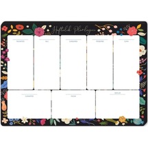 Masa Üstü Haftalık Planlayıcı Planner Siyah Çiçek 17x24cm 52 Yaprak Diğer