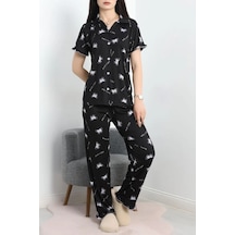 Seka Store Seka Pegasus Fırfırlı Düğmeli Pijama Takımı Siyahmavi - 671.1287. Çok Renkli