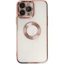 Apple Uyumlu iPhone 14 Pro Max Kılıf Slot Silikon Gül Altın