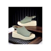 Pynare Dolgu Topuk Sandelet Haki Haki