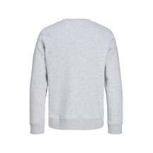 Jack & Jones Jjrush Erkek Sweatshirt Bisiklet Yaka Rahat Günlük Pamuklu Gri