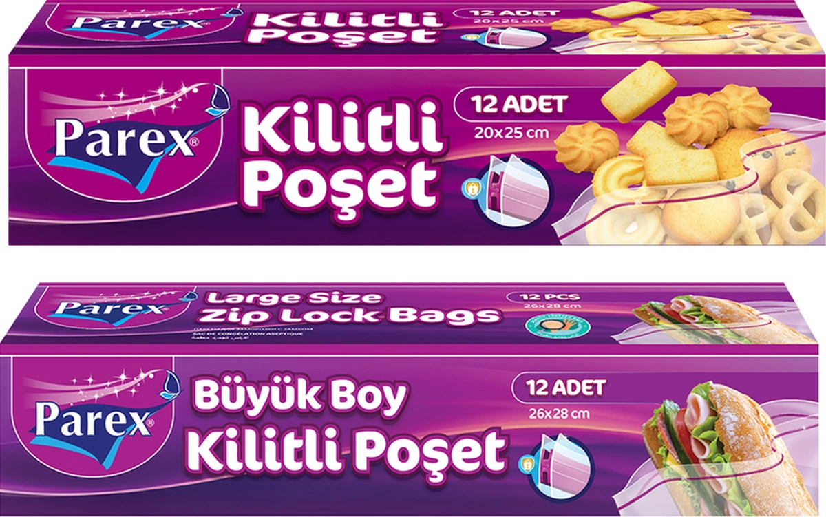 Kilitli Buzdolabı Poşet Büyük Ve Küçük Boy 2'li Paket