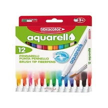 Fibracolor Aquarell 12 Renk Keçeli Kalem Seti Fırça Uçlu 12 Parça İtalyan Kalitesi