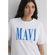 Mavi - Mavi Logo Baskılı Beyaz Tişört 1611990-620 Beyaz