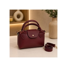 Names Bag Vienesta Oval Mini Doktor Çantası - Çapraz Askılı Kadın Kol Ve Omuz Çantası Bordo