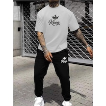 Erkek Siyah Eşofman&beyaz Tişört Takımı Kıng Baskılı Oversize Unisex Siyah-eşofman-beyaz-tişört Erkek Siyah Eşofman&beyaz Tişört Takımı Kıng Baskılı Oversize Unisex Siyah-eşofman-beyaz-tişört