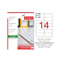 Tanex Printer Lazer Yazıcı Etiketi Tw-2014 99.1X38.1