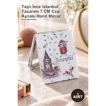 1 Adet El Aynası Taşlı İnce İstanbul Tasarımı 7 Cm Cep Aynası Hand Mirror Diğer