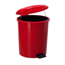 Safell Pedallı Çöp Kovası 40 Litre İç Kovalı Kırmızı