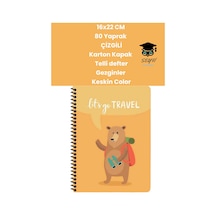 16x22 Cm 80 Yaprak Çizgili Karton Kapak Telli Defter Gezginler Keskin Color Sarı