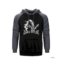 Black Label Society Zakk Wylde Star Kırmızı Renk Reglan Kol Sweatshirt / Hoodie