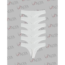 Alya Underwear Lazer Kesim Dikişsiz Tanga Külot, Seamless String 6'lı Paket Beyaz