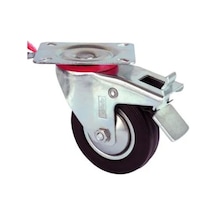 Servis Tekeri - Frenli Tablalı Siyah Döner - Çap 80 Mm Gri