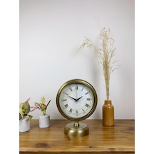 Eskitme Metal Anka Masa Saati 25 20 Cm Renkli