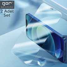 Gor Iphone 12 Pro Best Full Tempered Cam Ekran Koruyucu 2Adet+Ta-Şeffaf