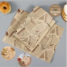 Vintage Gazete Desenli Sunum Kağıdı 50 Adet Çok Renkli