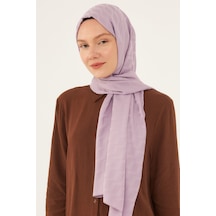 Mirsoy Scarf Dalga Desen İpeksi Jakar Şal - Lila Lila