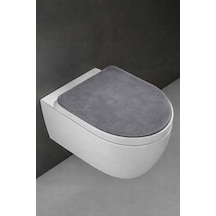 Klozet Kapak Örtüsü, Ultrasoft Düz Mürdüm Renk, Banyo Klozet Örtüsü Gri