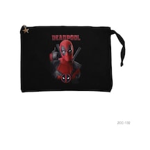 Zepplin Giyim Deadpool Siyah Clutch Astarlı Cüzdan / El Çantası