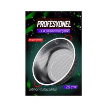 28 Cm Kevgir Yuvarlak Süzgeç Profesyonel 304 Paslanmaz Çelik 721934