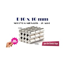 Neodyum Mıknatıs Magnet Mıknatıs D10X10 Mm 20 Adet