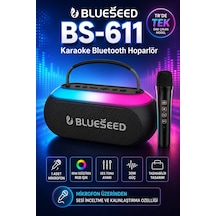 Karaoke Bluetooth Hoparlör 30w Rgb Işıklı 1 Mikrofonlu Ses Kalınlaştırma İnceltebilme Özellikli Taşınabilir Hoparlör Power Bank Özelliğine Sahip