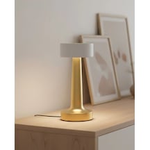 Modern Altın Gövdeli Led Masa Lambası 3 Işık Modlu Çok Renkli