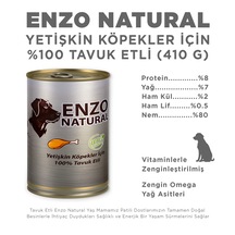 Enzo Natural Tavuk Etli Yaş Köpek Maması 410 Gr