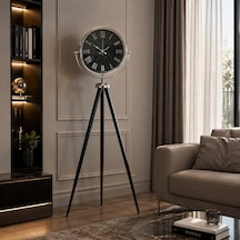 Büro Ev Ofis Hediyesi İçin 150x45cm Aynalı Krom Siyah İnci Tripod Ayaklı Saat Diğer
